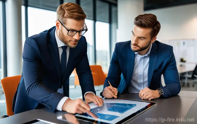 화재안전관리 기술자의 커리어 전환 사례 - A professional male or female fire safety engineer, wearing a smart business casual uniform, stands ...