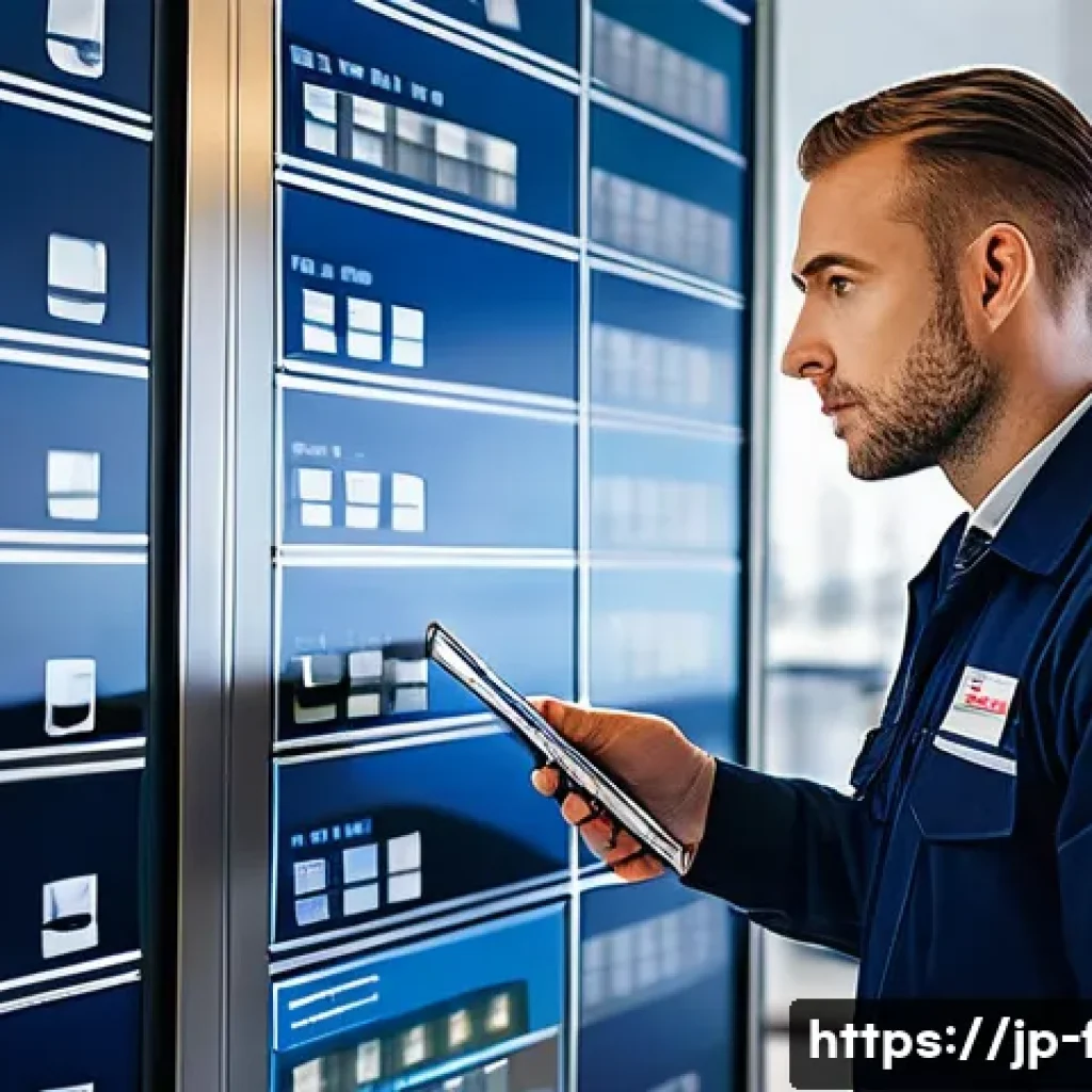 화재안전관리 자격증의 필요성과 중요성 - **Prompt:** A focused professional fire safety manager, male, in his late 30s, wearing a crisp, dark...