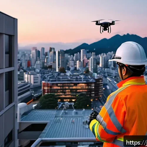 화재안전관리기술자의 지속적인 자기개발 팁 - A professional fire safety manager operating a drone equipped with a high-resolution camera, flying ...
